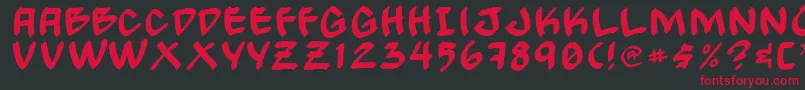 フォントGongNormal – 黒い背景に赤い文字