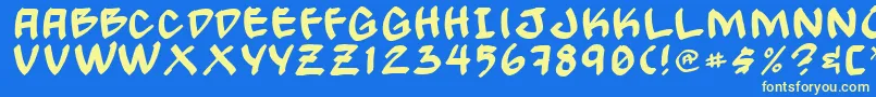 GongNormal Font – Yellow Fonts on Blue Background