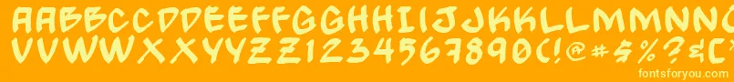 GongNormal-Schriftart – Gelbe Schriften auf orangefarbenem Hintergrund