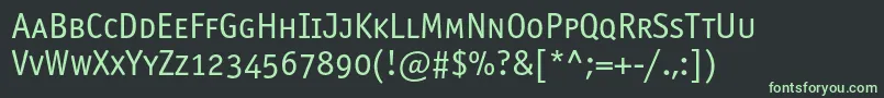 フォントOfficinasansbookscc – 黒い背景に緑の文字