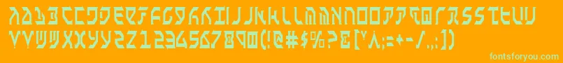 FantazianCondensed Font – Green Fonts on Orange Background