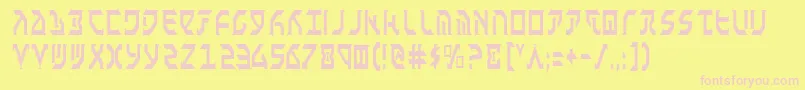 FantazianCondensed Font – Pink Fonts on Yellow Background