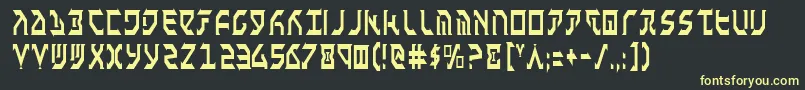 FantazianCondensed Font – Yellow Fonts on Black Background