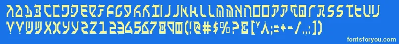 フォントFantazianCondensed – 黄色の文字、青い背景