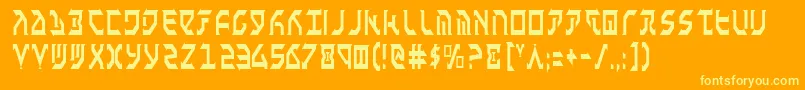 FantazianCondensed Font – Yellow Fonts on Orange Background