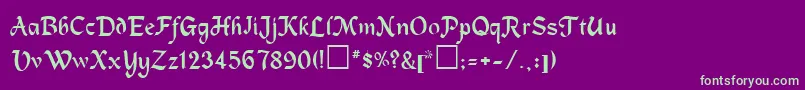 MagnetdRegular Font – Green Fonts on Purple Background