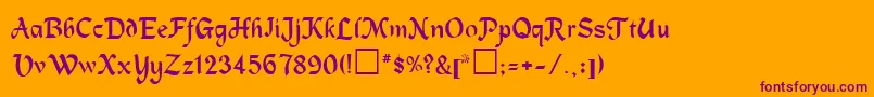 MagnetdRegular-Schriftart – Violette Schriften auf orangefarbenem Hintergrund