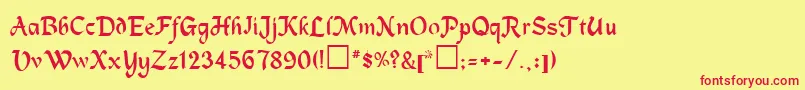 MagnetdRegular Font – Red Fonts on Yellow Background