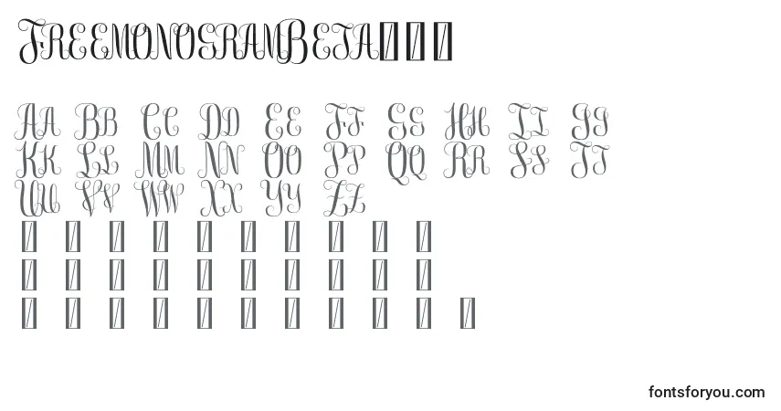 Czcionka FreemonogramBeta0.5 (74788) – alfabet, cyfry, specjalne znaki