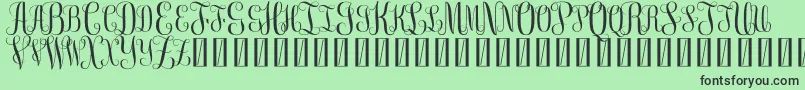 FreemonogramBeta0.5-Schriftart – Schwarze Schriften auf grünem Hintergrund