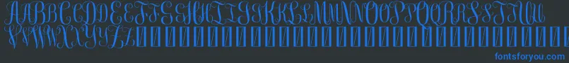 FreemonogramBeta0.5-Schriftart – Blaue Schriften auf schwarzem Hintergrund