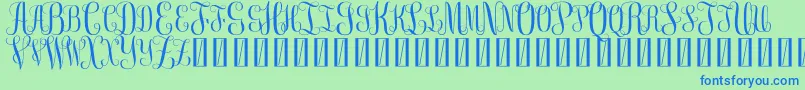 FreemonogramBeta0.5 Font – Blue Fonts on Green Background