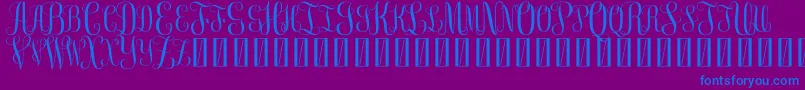 FreemonogramBeta0.5-Schriftart – Blaue Schriften auf violettem Hintergrund