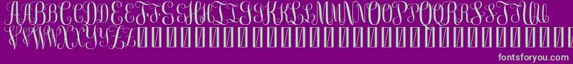 FreemonogramBeta0.5-Schriftart – Grüne Schriften auf violettem Hintergrund