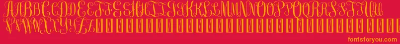 FreemonogramBeta0.5 Font – Orange Fonts on Red Background