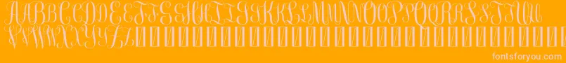 FreemonogramBeta0.5 Font – Pink Fonts on Orange Background