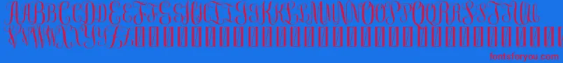 FreemonogramBeta0.5-Schriftart – Rote Schriften auf blauem Hintergrund