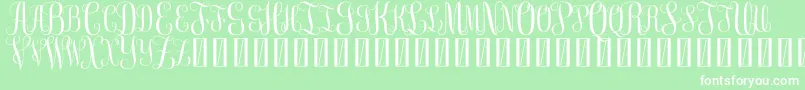 FreemonogramBeta0.5-Schriftart – Weiße Schriften auf grünem Hintergrund