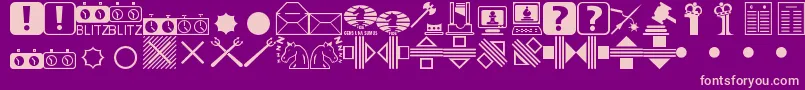 Fonte ChessMiscel – fontes rosa em um fundo violeta