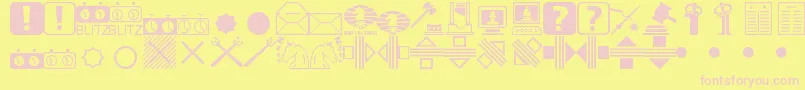 ChessMiscel-Schriftart – Rosa Schriften auf gelbem Hintergrund