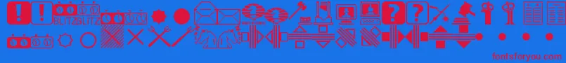 Fonte ChessMiscel – fontes vermelhas em um fundo azul
