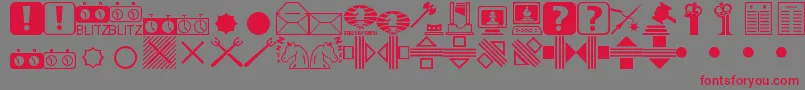 ChessMiscel Font – Red Fonts on Gray Background