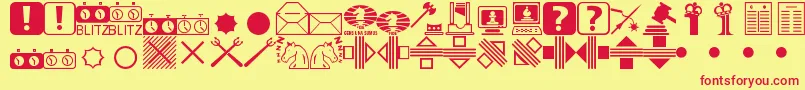 ChessMiscel Font – Red Fonts on Yellow Background
