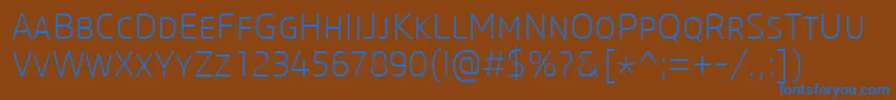 CoreSansMSc25Extralight Font – Blue Fonts on Brown Background