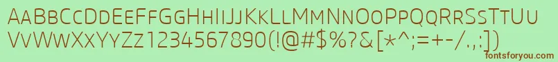 CoreSansMSc25Extralight Font – Brown Fonts on Green Background