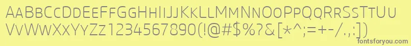CoreSansMSc25Extralight Font – Gray Fonts on Yellow Background