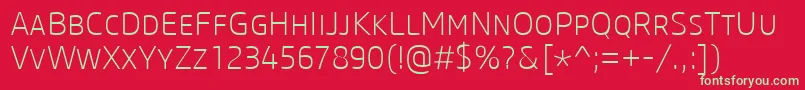 Czcionka CoreSansMSc25Extralight – zielone czcionki na czerwonym tle