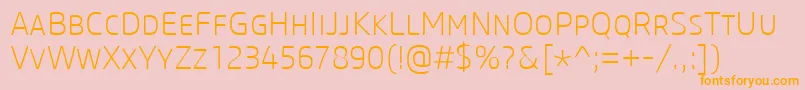 CoreSansMSc25Extralight Font – Orange Fonts on Pink Background