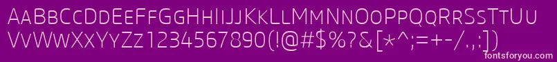 CoreSansMSc25Extralight Font – Pink Fonts on Purple Background