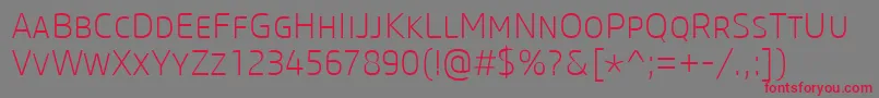 CoreSansMSc25Extralight-Schriftart – Rote Schriften auf grauem Hintergrund