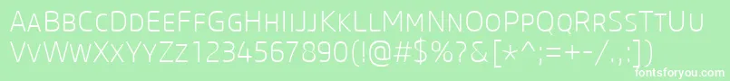 CoreSansMSc25Extralight Font – White Fonts on Green Background