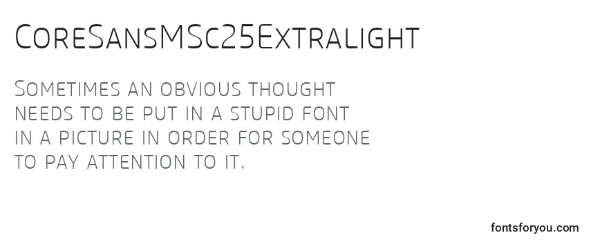 CoreSansMSc25Extralight Font