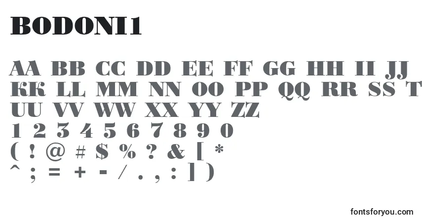 Bodoni1-fontti – aakkoset, numerot, erikoismerkit