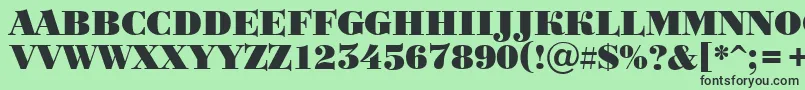 Шрифт Bodoni1 – чёрные шрифты на зелёном фоне