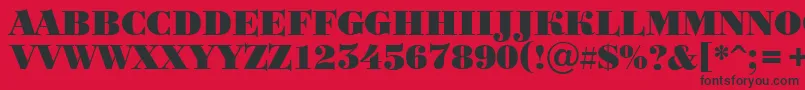 Bodoni1 Font – Black Fonts on Red Background