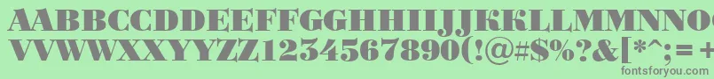 フォントBodoni1 – 緑の背景に灰色の文字