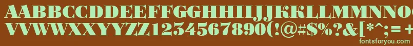 Bodoni1 Font – Green Fonts on Brown Background