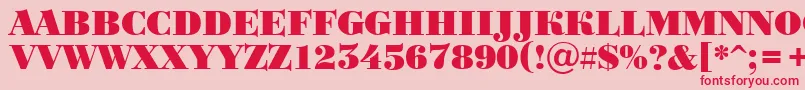 Bodoni1-Schriftart – Rote Schriften auf rosa Hintergrund