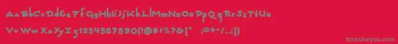 Captainswabbynf-Schriftart – Graue Schriften auf rotem Hintergrund
