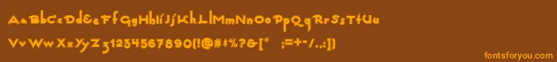 Captainswabbynf Font – Orange Fonts on Brown Background