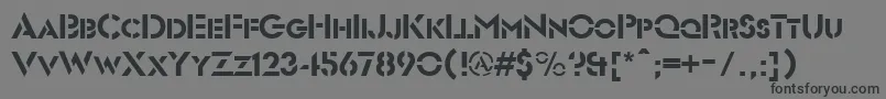 Futuriststencil-fontti – mustat fontit harmaalla taustalla