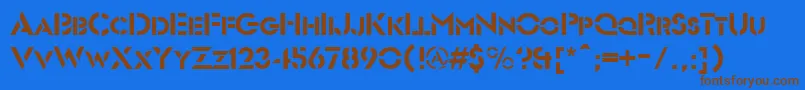 Czcionka Futuriststencil – brązowe czcionki na niebieskim tle