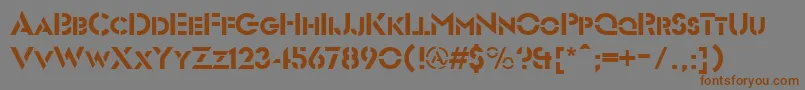 Lisätietoja Futuriststencil-fontista Futuriststencil-fontti – ruskeat fontit harmaalla taustalla