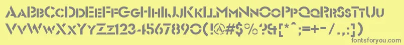 Шрифт Futuriststencil – серые шрифты на жёлтом фоне