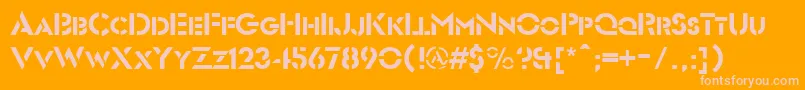 Futuriststencil Font – Pink Fonts on Orange Background