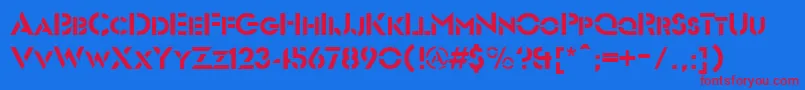 Futuriststencil Font – Red Fonts on Blue Background